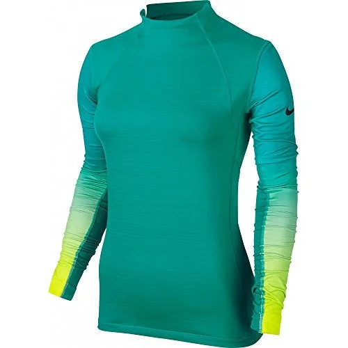 Nike Women's Pro Hyperwarm Fade Fitted Long Sleeve Training Shirt (Medium) Oversized T-Shirt Spandex breathable