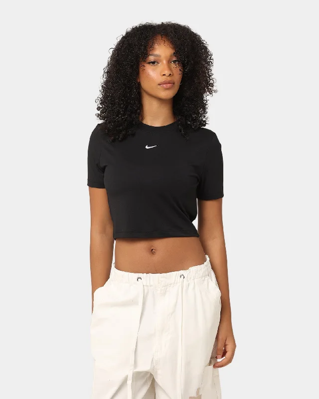 Nike Women's Nike Sportswear Essential Slim Crop T-Shirt Black Hooded Caped Shawl Collar