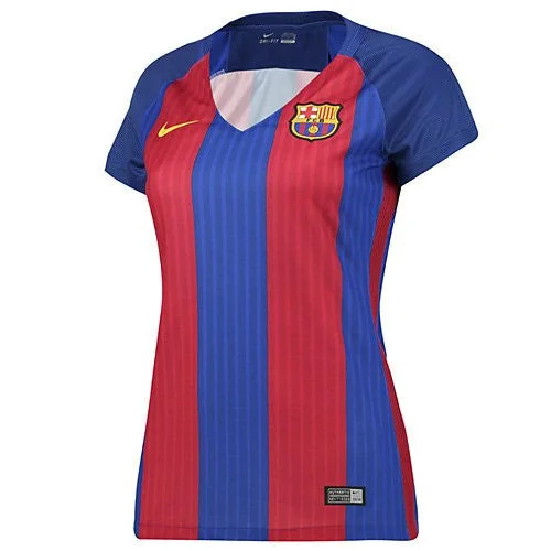 2016-2017 Barcelona Home Nike Ladies Shirt Solid Color Striped Floral