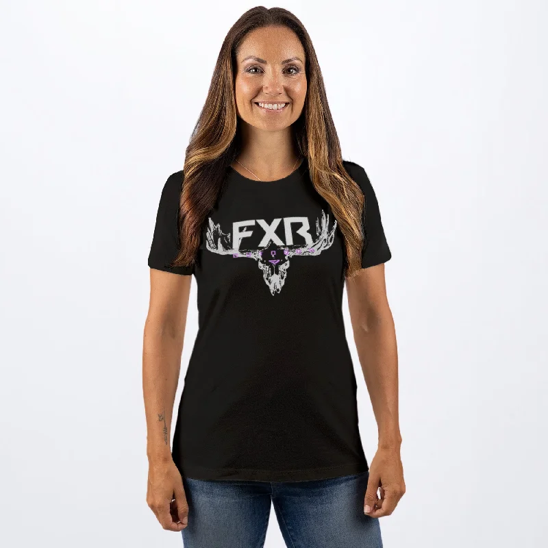 Women's Antler T-Shirt Lace Blend Ribbed Blend Corduroy Blend