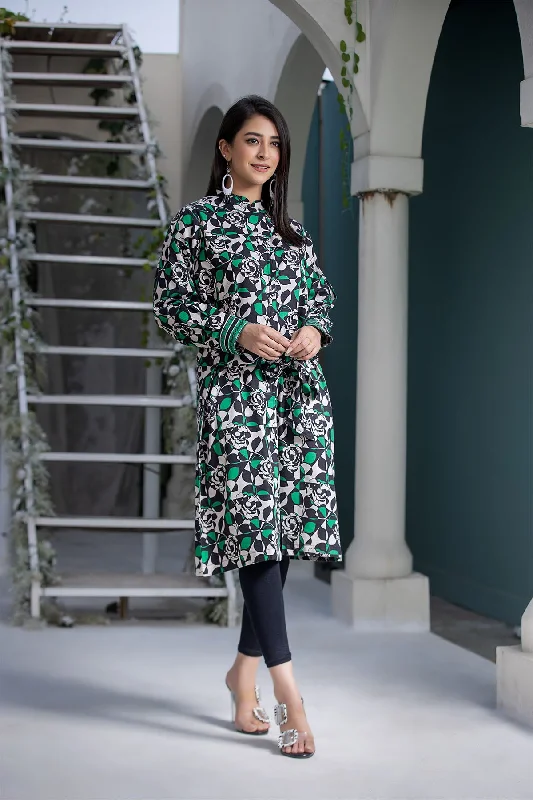 1PC Viscose Khaddar Shirt - LDS 826 Print Jacquard Patchwork