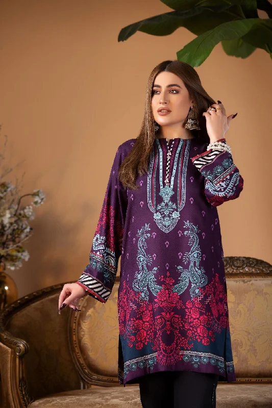 Basic Printed Shirt - LDS 709 Silk Blend Satin Velvet