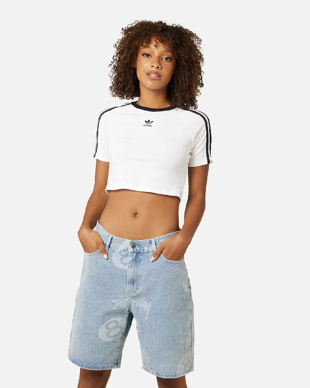 Adidas Women's 3-Stripes Baby T-Shirt White Modern Contemporary Chic