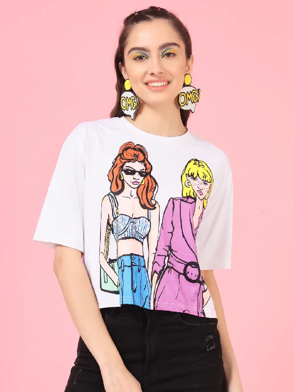 TANDUL Printed Women Round Neck Multicolor T-Shirt Houndstooth Herringbone Solid