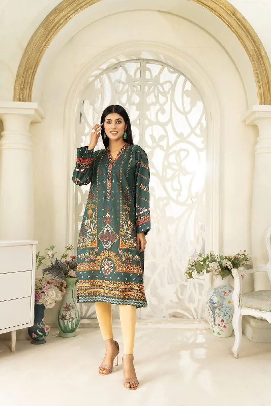 1PC Khaddar Shirt - LDS 837 Front Pockets Side Pockets Patch Pockets
