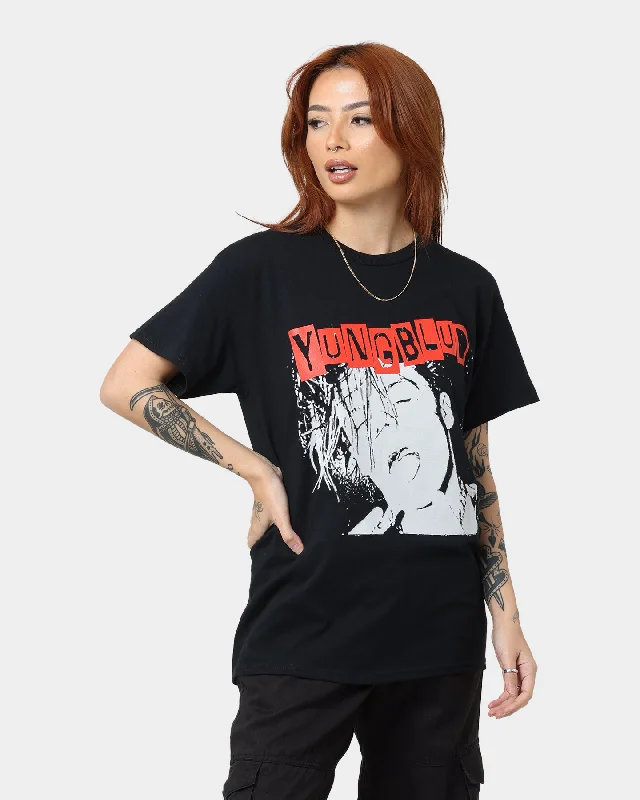 YUNGBLUD Universal Music X YUNGBLUD Stencil Photo T-Shirt Black Chenille Fabric Brocade Fabric Lace Fabric