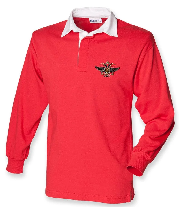 1st The Queen's Dragoon Guards Long Sleeve Rugby Shirt Basic T-Shirt Crew Neck Short Sleeve