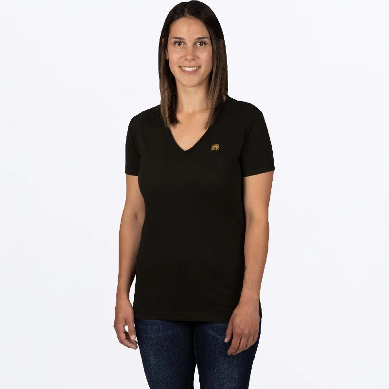 Women's Ride-X Prem V-Neck T-Shirt Houndstooth Herringbone Solid
