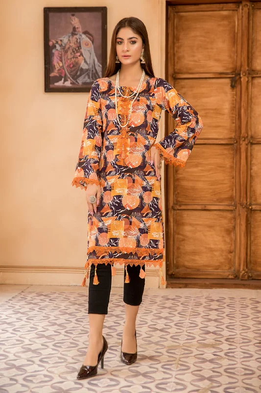 1PC Anarkali Digital Linen Shirt 37 Nylon Fabric Polyester Fabric Spandex Fabric