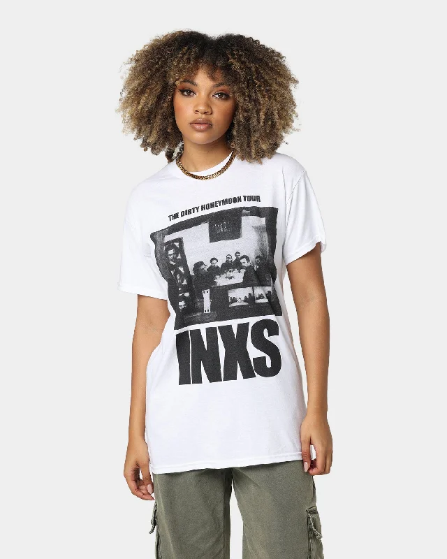 INXS The Dirty Honeymoon Tour T-Shirt White Front Pockets Side Pockets Patch Pockets
