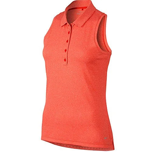 Nike Women's Dri-Fit Precision Jaqcuard Racerback Golf Shirt-Red-Small Fitted T-Shirt Seamless Stretchy