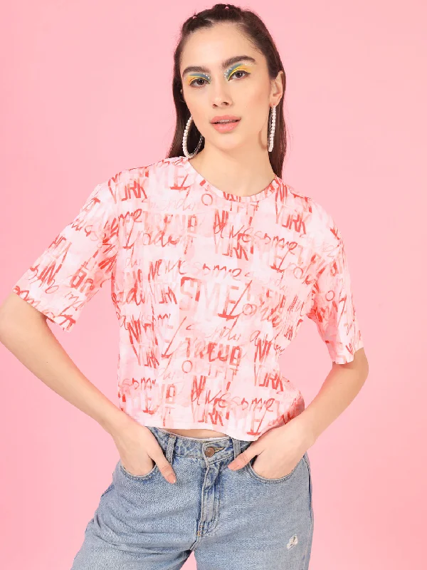 TANDUL Printed Women Round Neck Multicolor T-Shirt Striped Floral Plaid