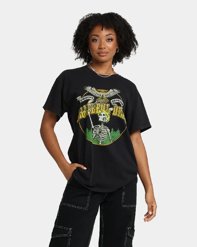Grateful Dead Sunshine Daydream T-Shirt Black Silk Blend Satin Velvet