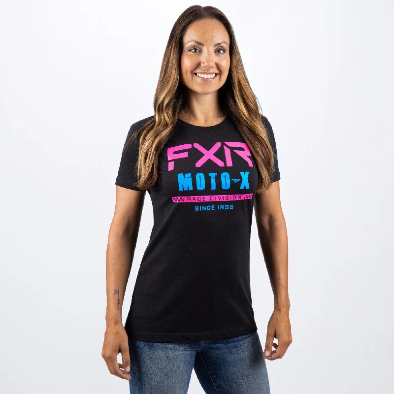 Women's Moto-X T-Shirt Ribbed T-Shirt High Neck Heavyweight