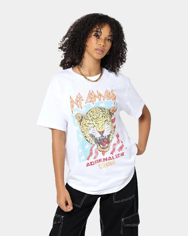 Def Leppard Adrenalize Tour T-Shirt White Collared Crew Neck Turtle Neck
