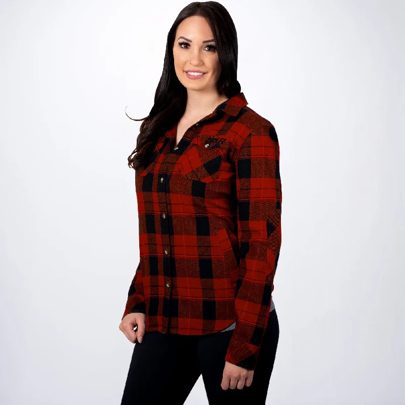 Women's Timber Plaid Shirt Lace Blend Ribbed Blend Corduroy Blend