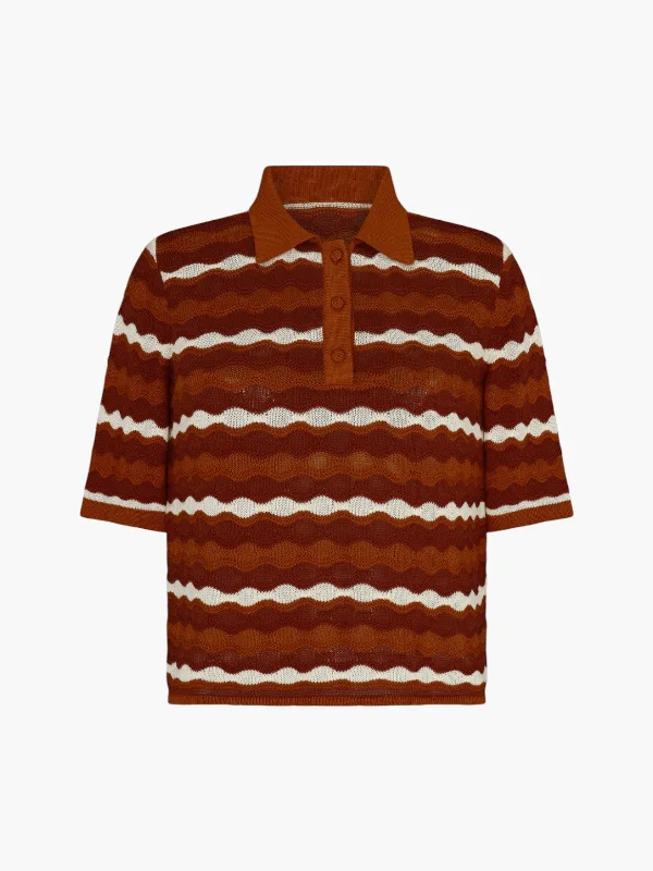 Mullu Knit Shirt | Tobacco/Ivory Casual Formal Business