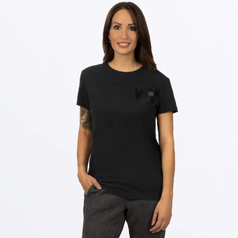 Women's Work Pocket Premium Boyfriend T-Shirt Chenille Blend Fleece Blend Nylon Blend