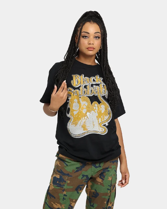Black Sabbath Portrait Loop Vintage T-Shirt Black Real Fur Shearling Chenille
