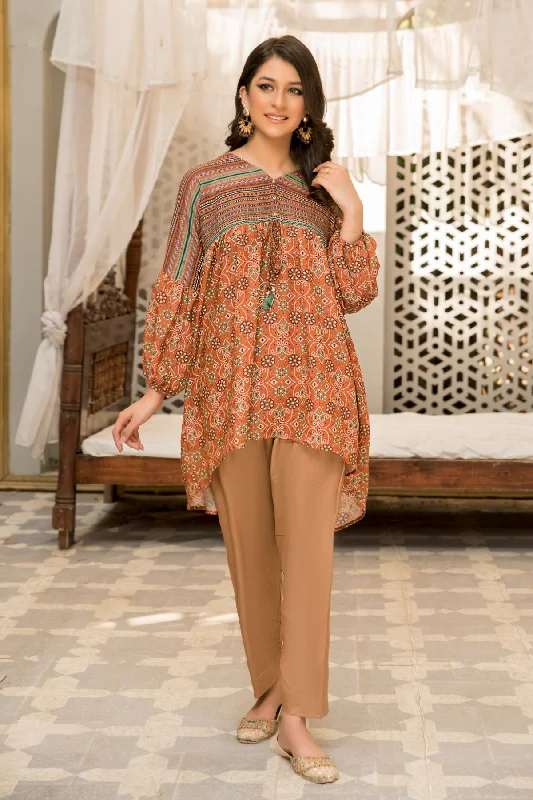 Basic Printed Shirt - LDS 705 Satin Fabric Silk Fabric Chiffon Fabric