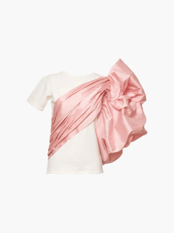 Capullo T-Shirt | White/Pink Fitted T-Shirt Seamless Stretchy