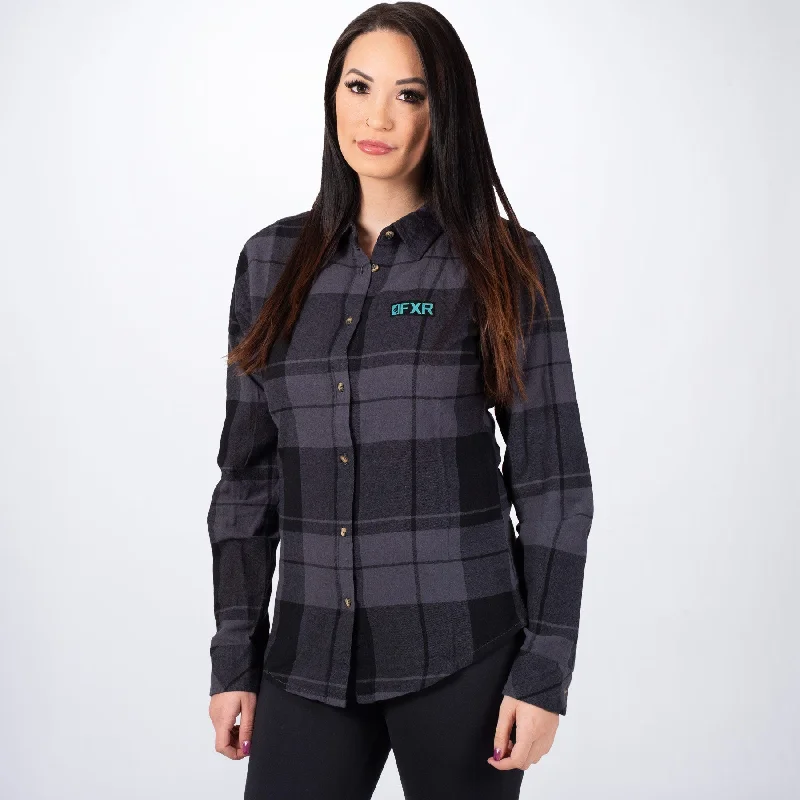 Women's Track Plaid Shirt Mesh Blend Leather Blend Suede Blend