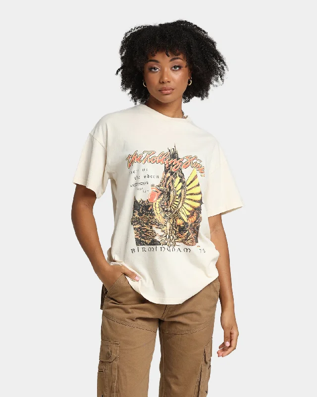 The Rolling Stones Birmingham '73 Dragon T-Shirt Sand Chenille Blend Fleece Blend Nylon Blend