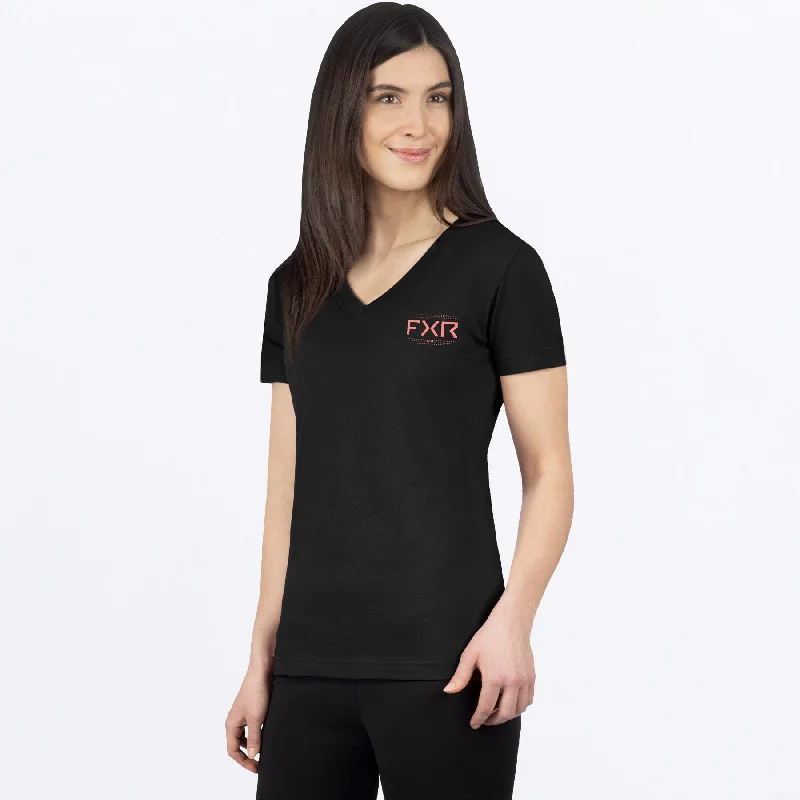 Women's Helium Premium V-Neck T-Shirt Zippered Front Buttoned Front Snap Front