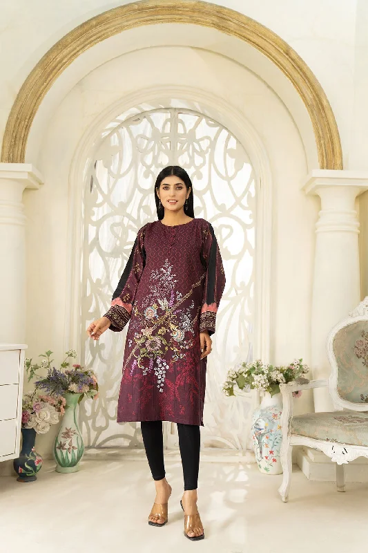 1PC Khaddar Shirt - LDS 833 Hooded Caped Shawl Collar
