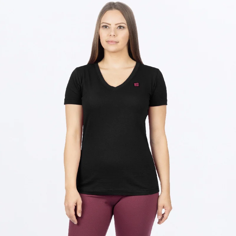 Women's Ride-X Premium V-Neck T-Shirt Striped Floral Plaid