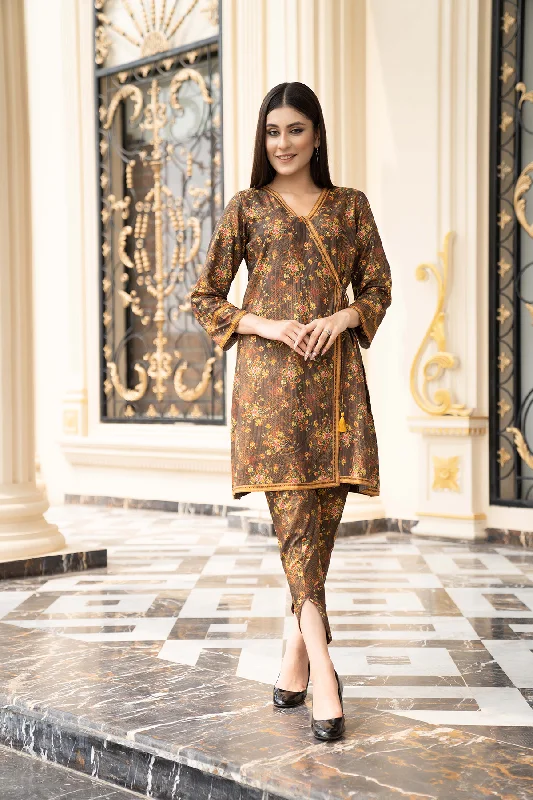 1PC Raw Silk Shirt - 39 Hooded Caped Shawl Collar
