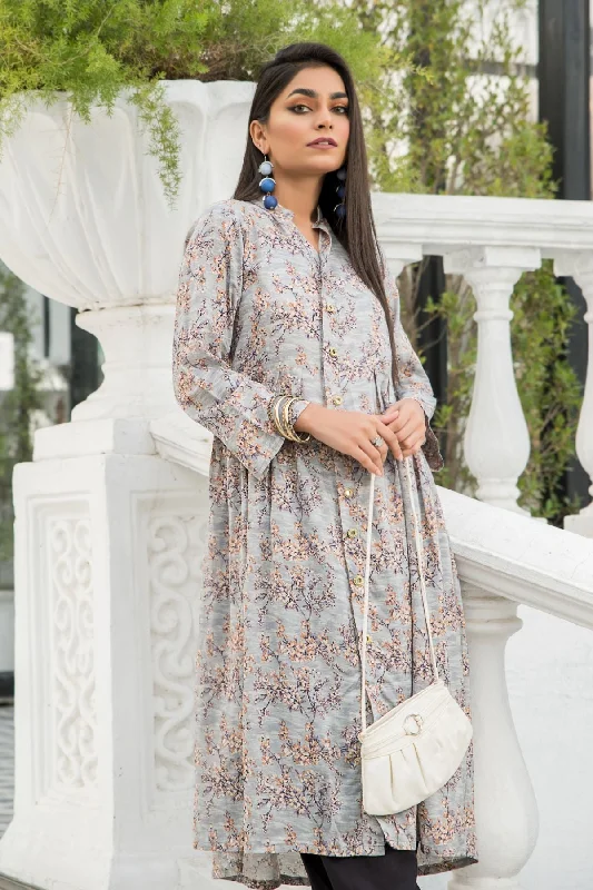 1PC Anarkali Digital Linen Shirt 53 Collared Crew Neck Turtle Neck