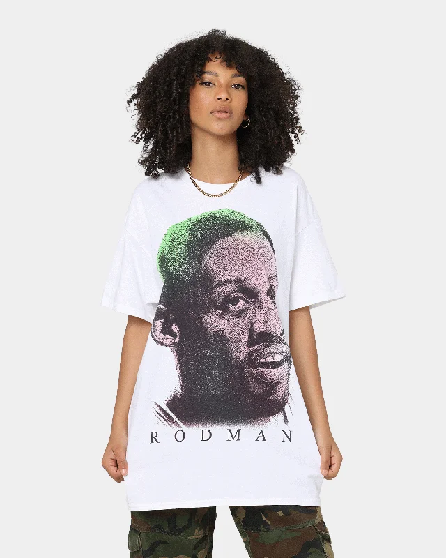 Rodman Brand Rodman Face UV T-Shirt White Hooded Caped Shawl Collar