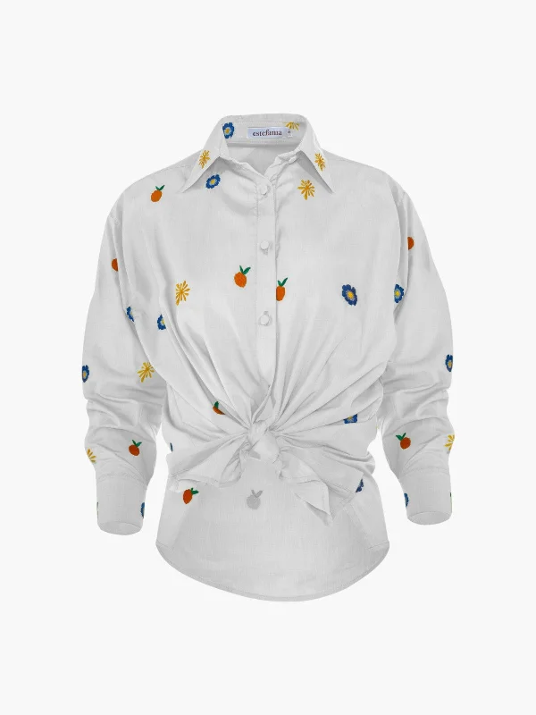 Morning Glory Button Down Shirt Line Ribbed Striped Patterned
