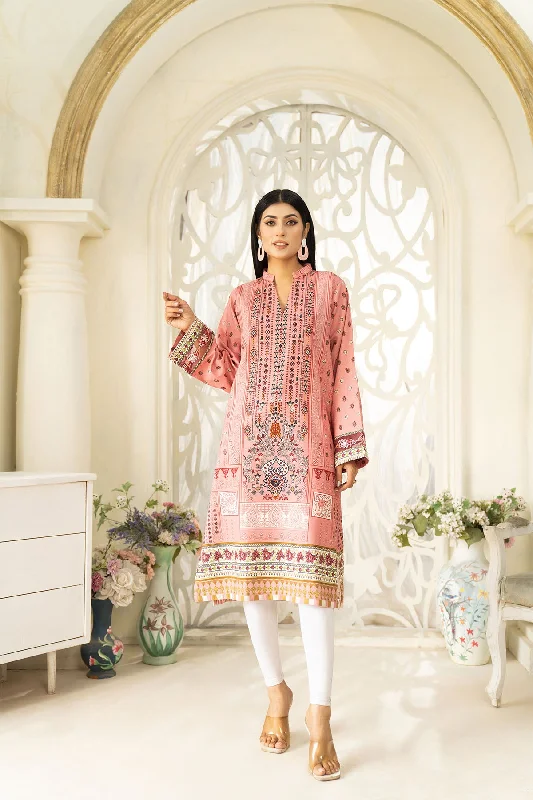 1PC Viscose Khaddar Shirt - LDS 835 Polka Dot Checkered Tartan