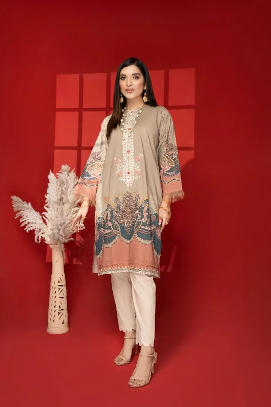 1PC Printed Embroidered Shirt - LDS 581 Modern Contemporary Chic
