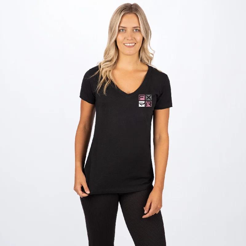 Women's Ride X V-Neck T-Shirt Hooded Caped Shawl Collar