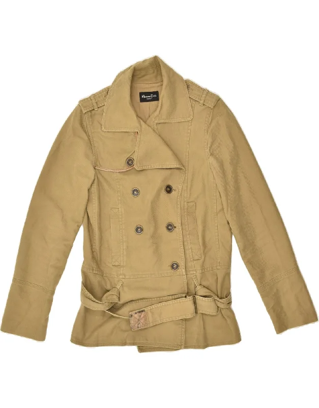 MASSIMO DUTTI Womens Military Jacket UK 10 Small Beige Cotton Cotton Jacket Linen Jacket Terry Jacket