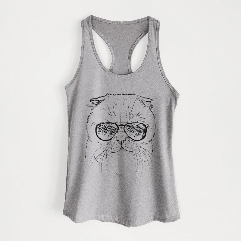 Lina the Exotic Fold Cat - Women's Racerback Tanktop lemon yellow tank
