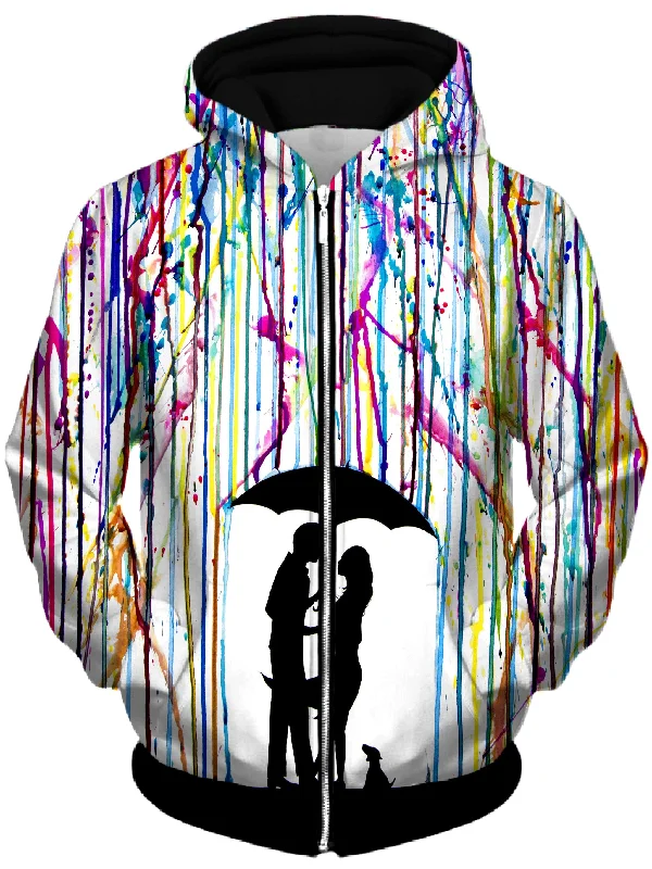 Two Step Unisex Zip-Up Hoodie Hoodie with Cuffed Sleeves Snug Secure