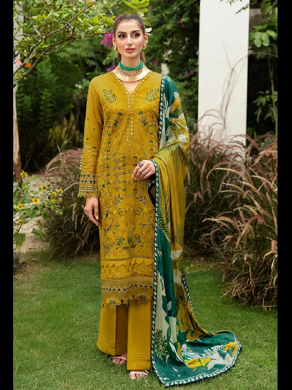 Mustard Classy Designer Semi-Stitched Pant Suit With Embroidery Work Trendy Velvet Pants
