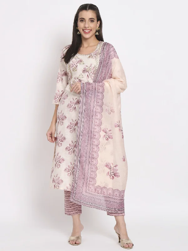 White Designer Readymade Pant Suit With Printed Work Casual Wide Pants