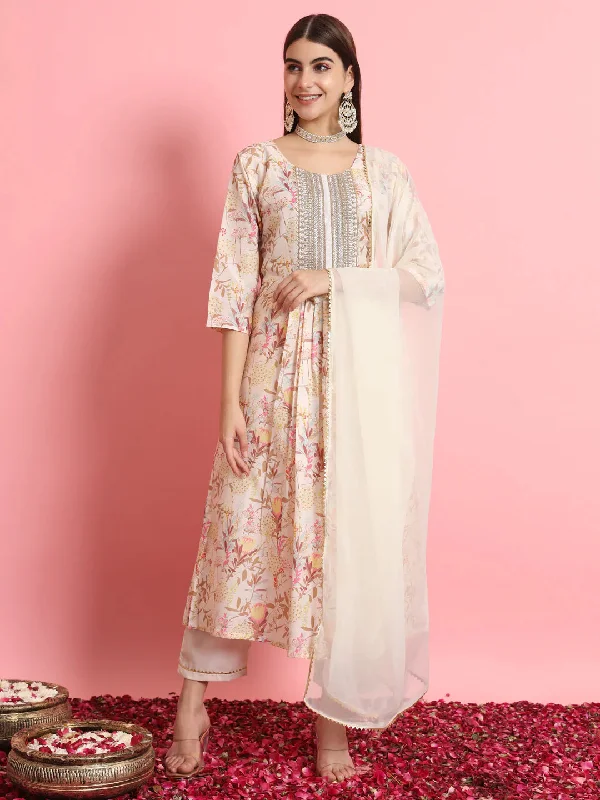 Off White Premium Designer Readymade Pant Suit With Embroidery Work Stretch Fit Pants