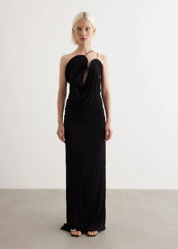Wave Coil Dress Halter Neckline Beach
