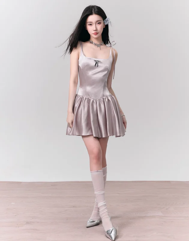 Silver Pink Tone Suspender Holiday Princess Dress FRA0128 Tunics Custom made