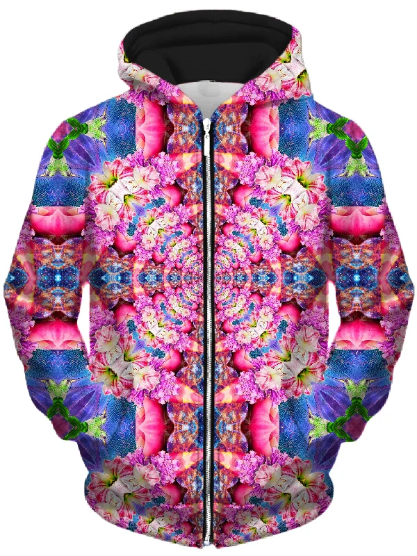 Flourish Unisex Zip-Up Hoodie Hoodie with Set-In Sleeves Structured Classic