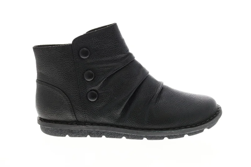 Clarks Janice Verna Leather 26138411 Womens Black Wide Casual Dress Boots sweetheart Neckline Romantic