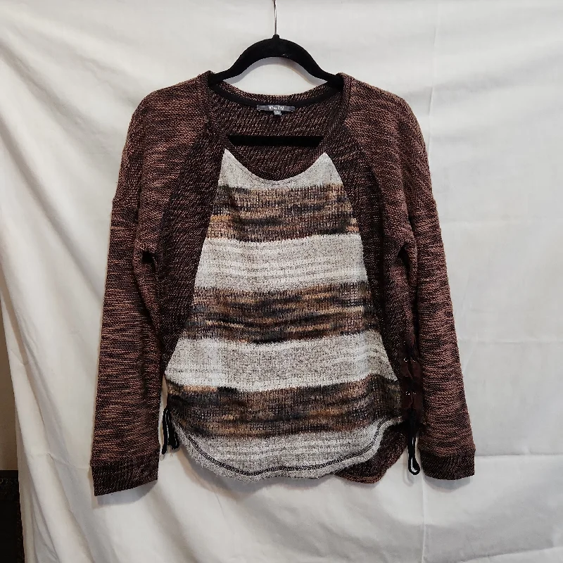 Ladies Small Miss Me sweater Zippered Front Buttoned Front Snap Front