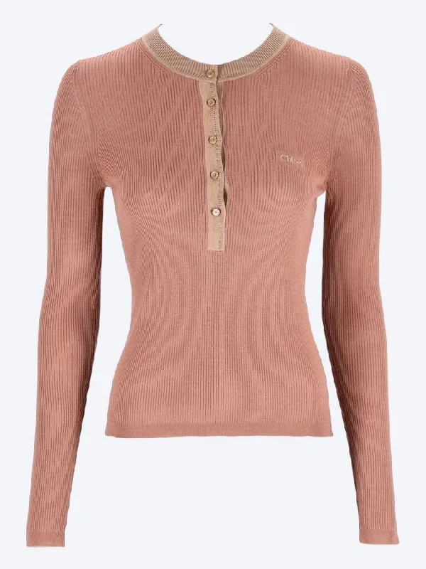 Rib knit crewneck sweater Wool Fabric Cashmere Fabric Tweed Fabric