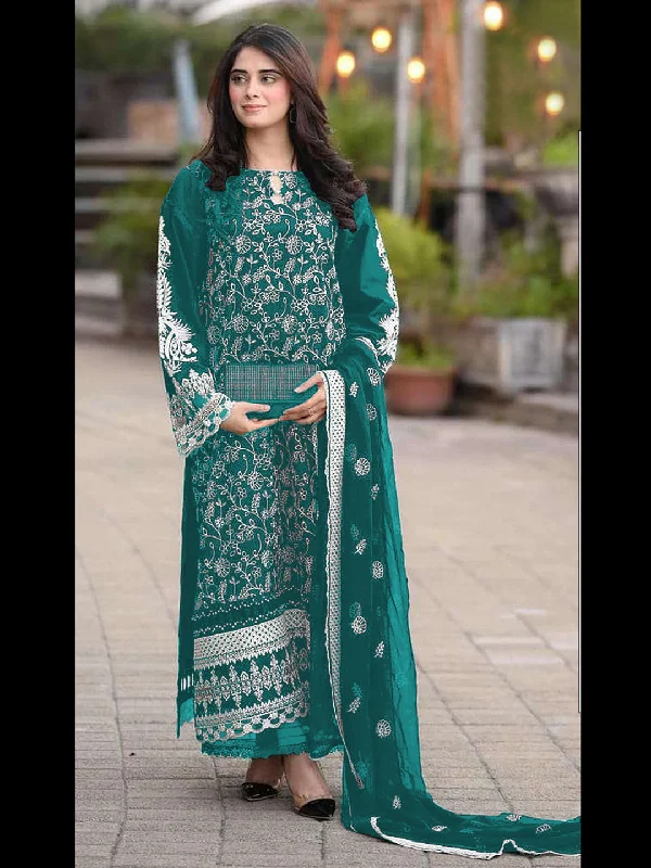 Morpich Designer Heavy Semi-Stitched Pant Suit With Embroidery Work Stylish Elastic Waist Pants